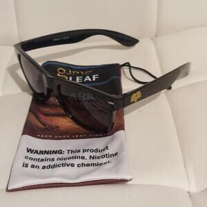 Garcia y Vega Game Leaf Cigars Unisex Black Full Rim Square Sunglasses & Pouch